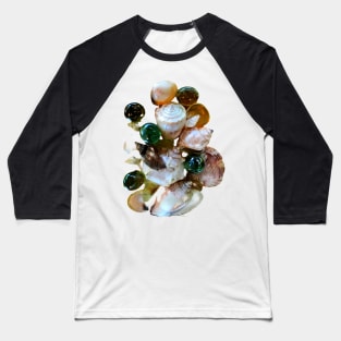 Pretty shell collage with glass gems Baseball T-Shirt